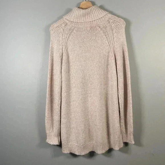 Bardot Belle Sleeve Turtleneck Fluffy Knit Sweater Blush Pink Size 10 Cozy Tunic - Picture 2 of 10